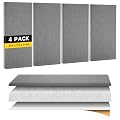 4 PCS 2" Thick Acoustic Panels, 23.6" x 11.8", Fiberglass Sound Absorbing Panels, Fabric Wrapped Soundproof Wall Panels, Noise Dampening for Studio, Home Office, Home Theater (Grey)