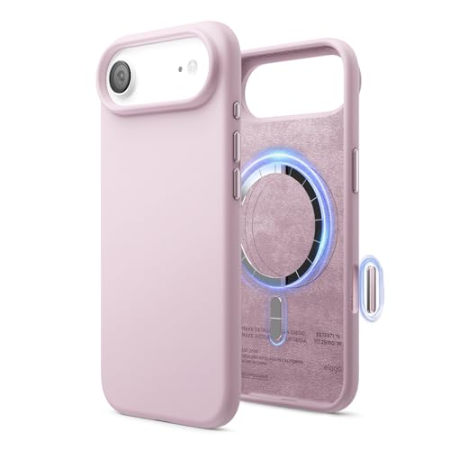 Image of elago for iPhone Air Case, Premium Magnetic Silicone Case, Compatible with MagSafe, Liquid Silicone Material, Protective Cover, Shockproof, Slim Phone, 6.5 inch (Light Lilac)