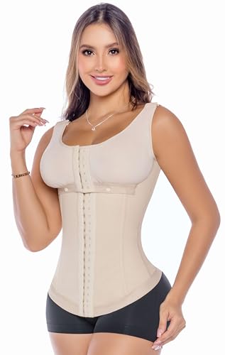 Fiorella Shapewear Powernet Post Surgery Partum Vest Bra Women Girdle Fajas Reductoras Colombianas Moldeadoras Biege 629N