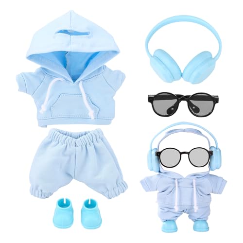 Plüschpuppen Kleidungs Set, Einschließlich Bezauberndem Kapuzenpullover Hose Schuhen Brille und Kopfhörern Lustigem Plüs...