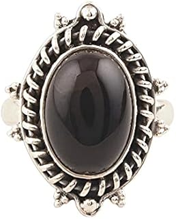Black Onyx Ring, Onyx Solid Sterling Silver, Black Oval Ring, Hand Crafted Ring, Bohemian Ring, Onyx Jewelry, December Birthstone, Christmas Gift