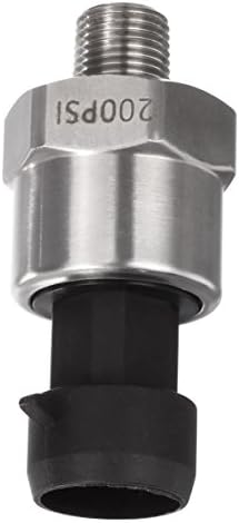 AUTEX 200 Psi Pressure Transducer Sender Sensor with Connector Harness 1/8”-27 NPT Thread Stainless Steel Fuel Pressure Sensors Compatible with Oil Fuel Air Water Diesel Gas