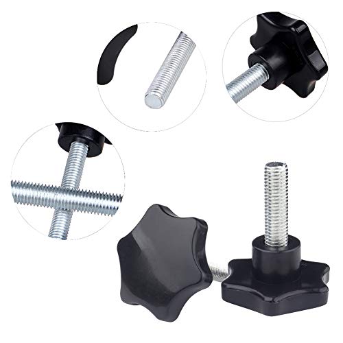 Yudesun Eisenwaren Zubehör Sterngriff Schrauben - M10 M12 Pflaume Sechskant Geformt Hand Griffe Außengewinde Kunststoff Stern Klemmknopf Griff 4 Stück