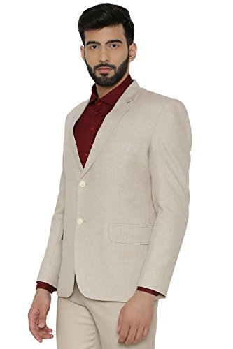 Image of WINTAGE Men's Linen Tailored Fit Solid Evening /Casual Blazer Coat Jacket : Black