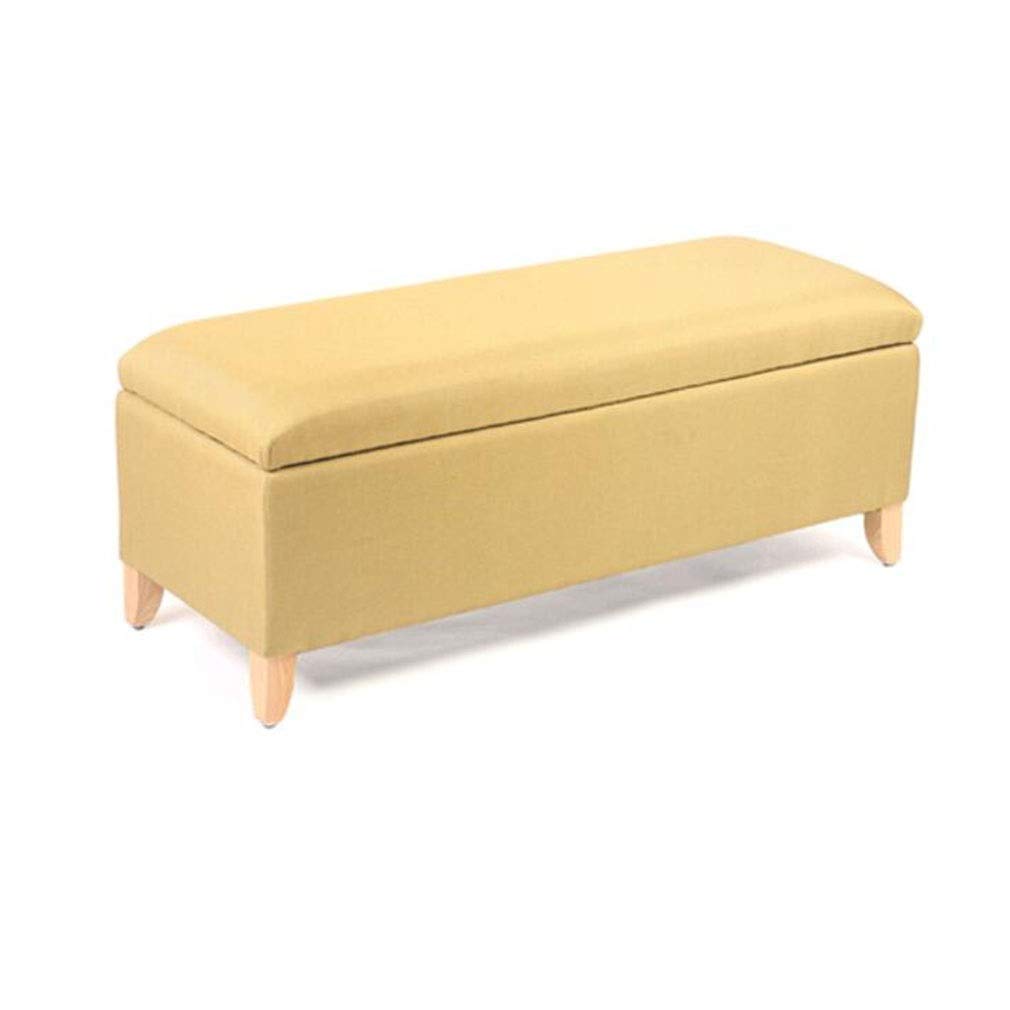 Boîte de rangement repose-pieds en bois noble et tissu rouge