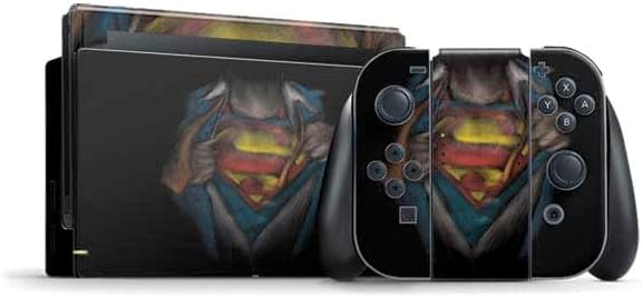 Skinit Decal Gaming Skin Compatible with Nintendo Switch Bundle - Officially Licensed DC Comics Superman Color Sketch Design
