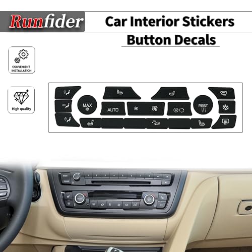 Runfider Adesivos de botão AC para reparo de painel de painel de painel adequado para BMW Série 3 Sé
