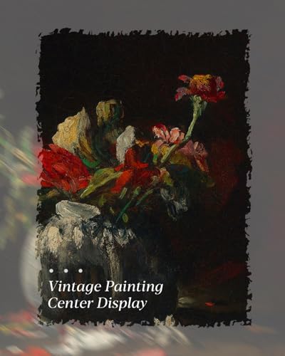 Image of HUARCEY Gold Framed Vintage Wall Art for Living Room, Flowers Painting Prints Shelf Decor for Kitchen, Aesthetic Bedroom Wall Art, Autumn Gifts for Friends or Family - Fading 10L x 8W