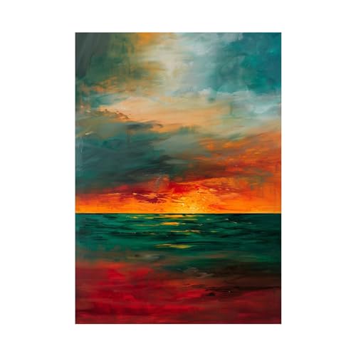 Impression sur toile littoral abstrait de qualité supérieure 80x120cm WODJEM