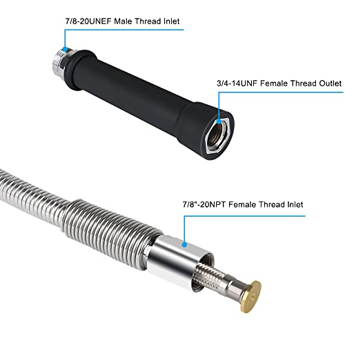 image for RWUSNX 44 Inch Flexible Pre Rinse Faucet Hose with Heat Resistant Blac