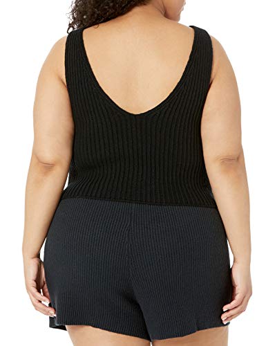Image of The Drop Womens Sylvie Cotton Blend V-Neck Cropped Sweater Tank