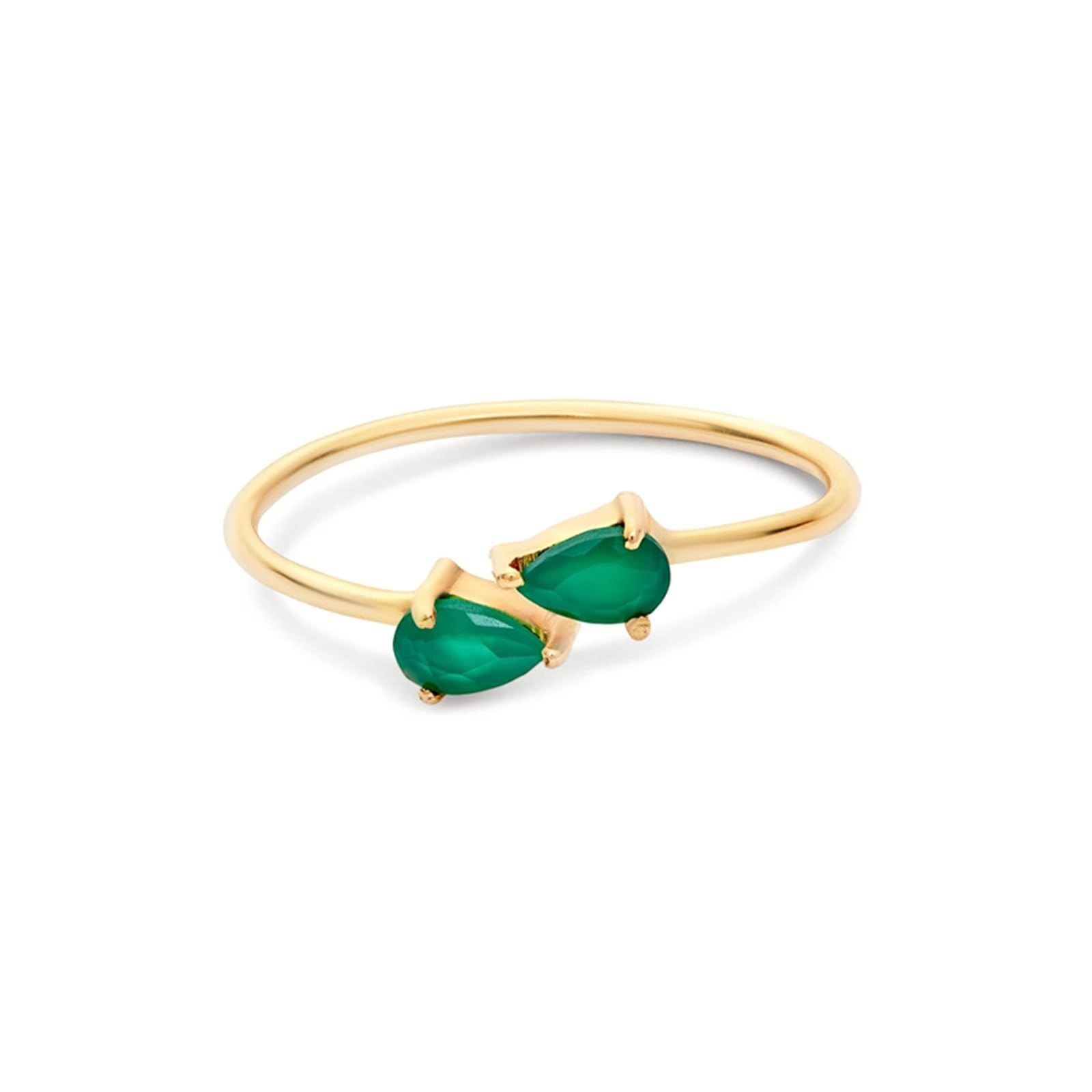 Bague de mariage en or jaune 9 K/14 carats avec émeraude artificielle, bague éternité pour femme