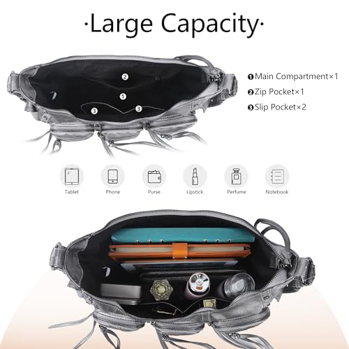 Image of Angel Kiss Hobo Bags Purse for Women Y2K Shoulder Bag Multi Pockets Designer Satchel Studded Handbags with Strap