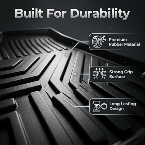 Image of EV MASTER Car Floor Mats for MG Windsor EV Hybrid (2026 Onwards) Complete Set | Anti Slip Full Coverage Premium Luxury Mats | Washable Waterproof All Weather Car Floor Mats (5D Black)