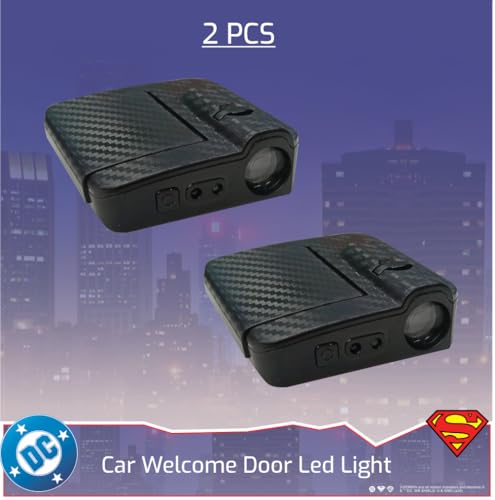 Image of Involve DC Superman Logo Projector LED Car Door Lights - Set of 2 Pcs | Wireless Courtesy Welcome Lights with Shadow Ghost Logo|OFFICIAL Licensed DC MERCHANDISE from Warner Bros | Car accessories 2025