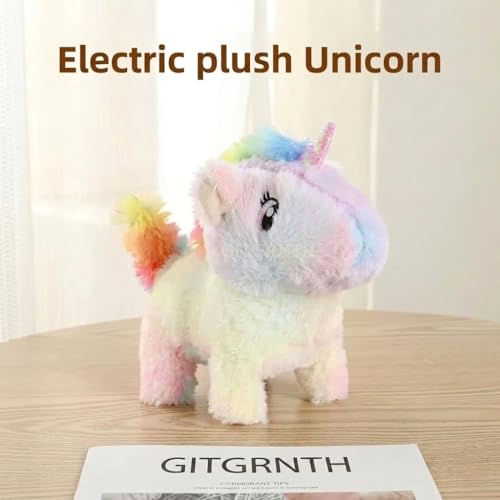 Image of GITGRNTH Walking Talking Unicorn Toy for Kids with Voice Repeat & Sound Control, Jumping, Soft Plush Rainbow Unicorn with Music, Lights & Movement, Battery Operated Interactive Toy for Boys & Girls