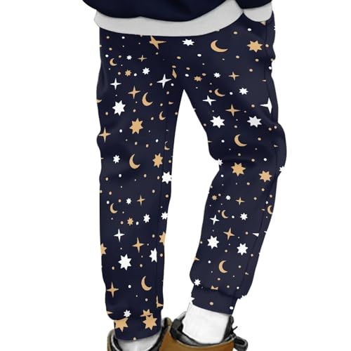 Little Boys Pants Kids Cartoon Print Sweatpants with Pockets Teen Boys Trendy Long Trousers Size 4-15T