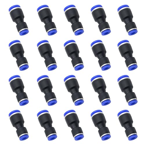 Image of Goldpea Pneumatic Push to Connect Fitting Reducing Straight Union 6mm Tube OD x 4mm Tube OD 6mm Hose Connector Reducer Airline, Pack of 20