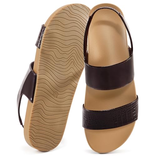 FUDYNMALC Womens Walking Sandals Comfortable: Summer Orthopedic Shoes Casual Slip On Footwear with Elastic Straps Outdoor Beach Flats