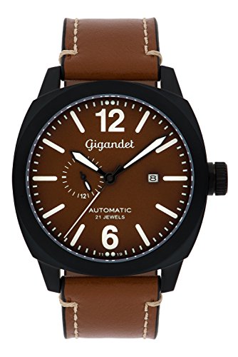 Montre automatique japonaise Gigandet boîtier acier et bracelet en cuir