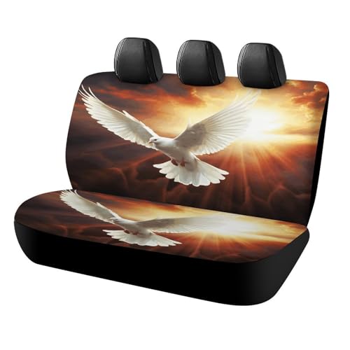 Funda para asiento trasero de coche Dove Sun Art elástica universal a prueba de arañazos