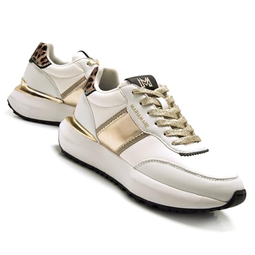 Mariamare Para Mujer. 63661 Zapatillas Hoku Blanco (38), 3 A 5Cm, Cordones, Casual - 4