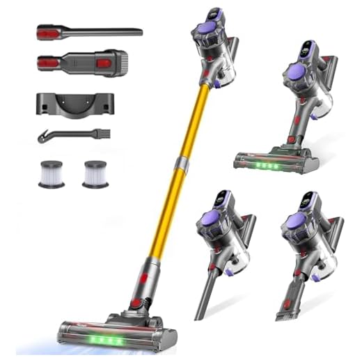 MV3 Cordless Vacuum Cleaner, 45KPa/550W/50Mins Stick Vacuum for Home, Anti-Tangled Vacuum Cleaner with Detachable Battery, LED Display, Lightweight Handheld Vacuum for Pet Hair/Carpet/Floor