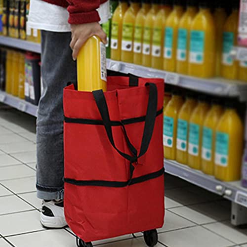 YBYWL Einkaufstasche 2 In 1 Faltbare Einkaufswagen Einkaufstrolley-Tasche mit 2 Rädern, Leichte Gepäck Tasche… – Bild 4