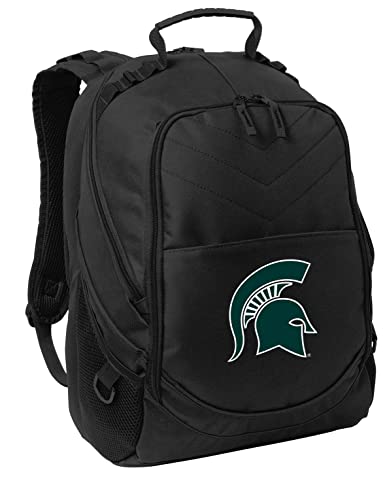 Image of Broad Bay Michigan State Backpack | Spartans Official Logo, Padded Laptop Compartment, Fits Up To 17 inch Devices, 600D Polyester