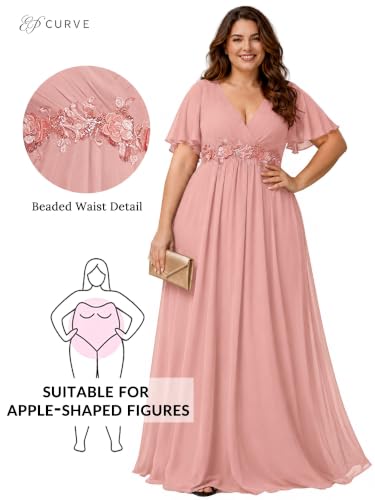 Image of Ever-Pretty Plus Women's Chiffon Plus Size Formal Mother of Bride Dresses