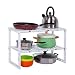 Ferty 2 Tier Multifunctional Storage Rack, Expandable Under Sink Organizer Adjustable and Steel Pipes for Kitchen, Bathroom, Cabinet and Garden [ US Stock ]