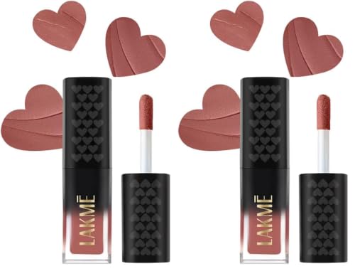 Image of Lakme Xtraordin-Airy Lip Mousse, Velvet Matte Finish, with air-light texture, enriched with cocoa butter for nourished & moisturised lips, Liquid Lipstick - Blush Nude (1.8g) (Pack of 2)