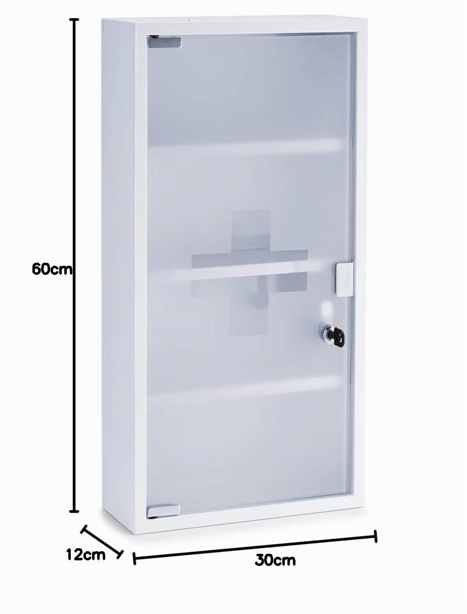 Zeller Present 18122 Armoire à Pharmacie en Métal Blanc 30 x 12 x 60 cm