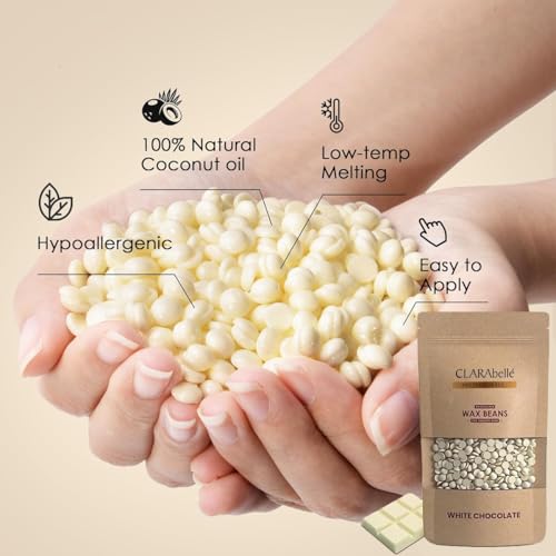 Image of Unisex Adult Hair Removal Brazilian Hard Wax Beans For Face, Eyebrow, Back, Chest, Bikini Areas, Legs, Arms And Beards | White Chocolate (White Chocolate, 200 Gram)