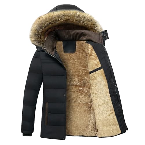 Manteau à capuche épaissi pour homme veste chaude imperméable duvet