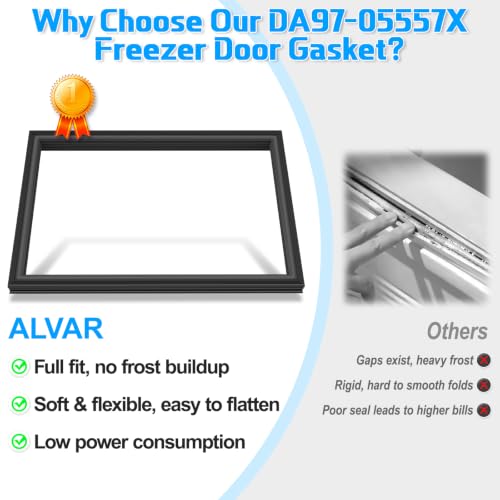 Upgraded DA97-05557X Freezer Door Gasket Compatible with Samsung Freezer Door Seal Replacement RFG297AABP/XAA RFG297HDBP/XAA Refrigerator Door Seal Freezer Door Gasket Seal Replacement by ALVAR - Used condition - Image 7