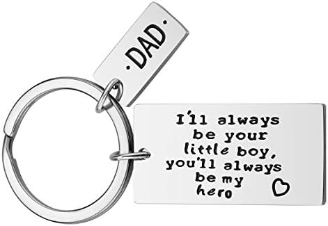 Dad Gifts from Son - I'll Always Be Your Little Boy You Will Always Be My Hero Father Son Keychain Christmas Gifts for Dad from Son