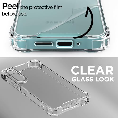 Image of Amazon Basics Back Cover for Samsung Galaxy A16 5G PC + TPU Clear Transparent Raised Edges Shockproof Protective Phone Bumper Case(Transparent)