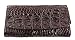 Genuine Real Crocodile Bone Skin Leather Trifold Clutch Dark Brown Wallet