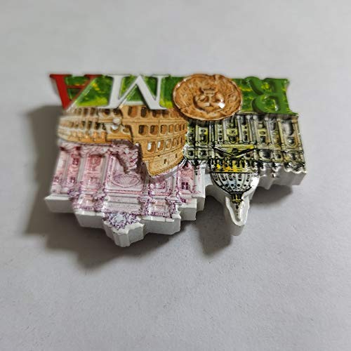 Imán decorativo 3D mapa Roma Italia 6x7.5 cm miniatura 5