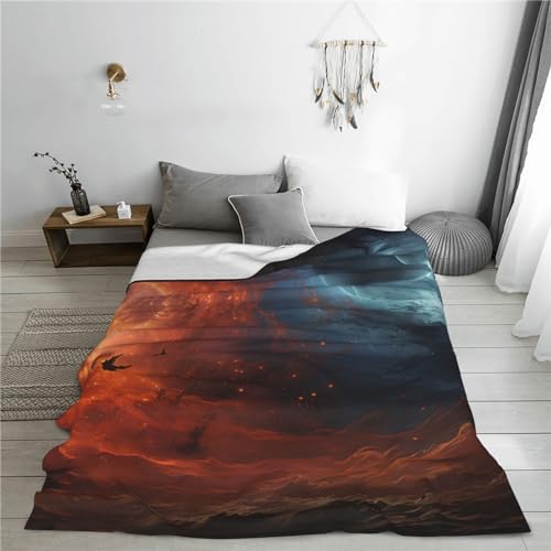 Couverture canapé galaxie colorée flanelle microfibre douce 203x152 cm