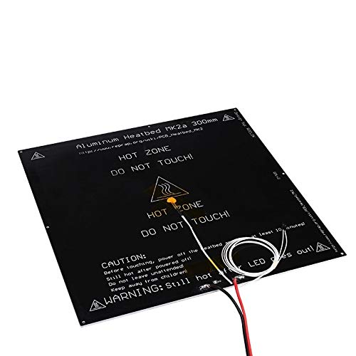 Druckerteile MK2A Aluminium Heizbett Heizplatte 3003003mm Schwarz für Mendel RepRap RAMPS 1.4 3D Drucker Teile Ersatzteile (Größe : Hotbed mit Kabel) (Size : Hotbed with Cable)
