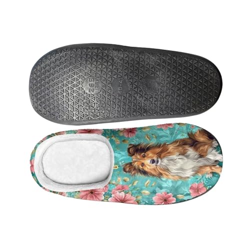 Fluffy Slippers, Slip On Scuff Slippers with Non-Slip Rubber Sole, Soft Comfy Bedroom Slippers3