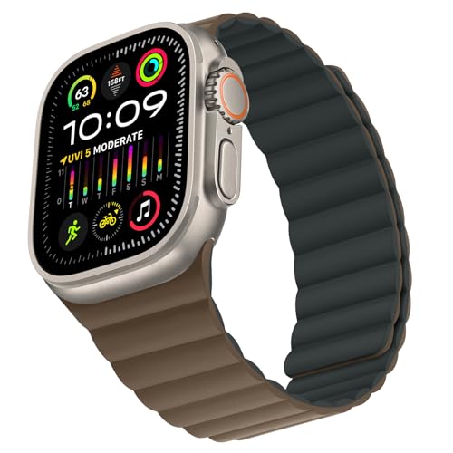 Bracelet Apple Watch 45mm 49mm magnétique silicone réversible double face L