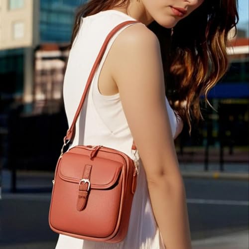 Crossbody Leather Bag, Leather Crossbody Bags for Women Anti Theft, Messenger Bag Large Capacity with 10 Card Slots2