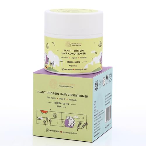 Image of Little Rituals Plant Protein Conditioner | Hair Mask & Normal & Curly Hair Products | Natural Shine & Strong Hair | Plant Protein, Flax Seeds, Argan Oil & Conditioner for Frizzy Hair | MADE SAFE | pH Balanced | 100 gm