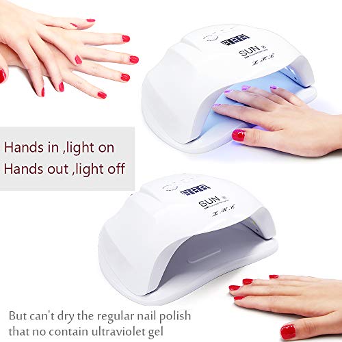 UV Led Nail Lamp 72W Gel Nail Light Curing Lamp Nail Dryer UV Light for Gel Nails with 4 Timer Setting,Sensor Gel Manicure Kit of 10Pcs