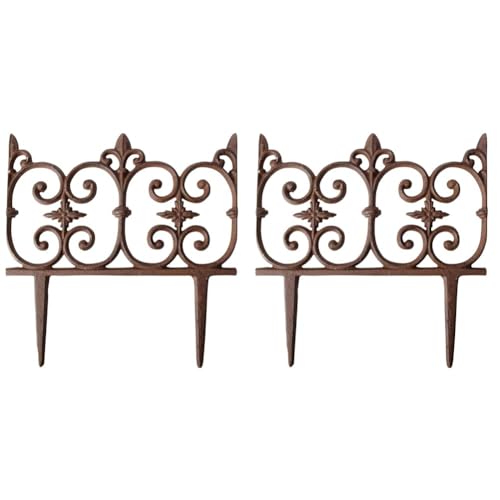 Esschert Design Beetzaun, Zierzaun Motiv 'Piemont' aus rötlichem Gusseisen, ca. 26 cm x 28 cm...