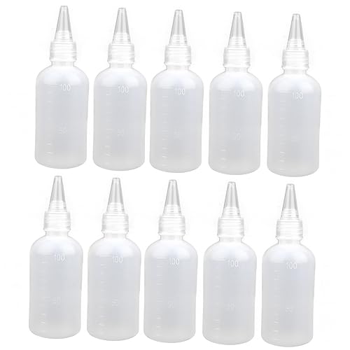 PACKOVE 10Piezas Botella de Viaje Recargable Boca de Aguja de Transparente con Escala para Camping