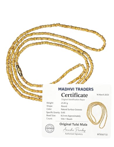 Image of Original Tulsi Kanthi for Neck Men and Women -2 Round Tulsi mala /kanthi mala /tulsi for neck